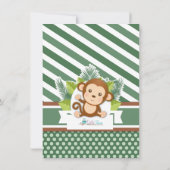 ジャングルモンキーアニマルボーイ誕生日シャワー サンキューカード (裏面)