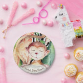 ジャングルモンキーキレーフベビーシャワーアニマルプリント ペーパープレート (パーティー)