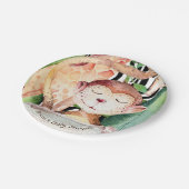 ジャングルモンキーキレーフベビーシャワーアニマルプリント ペーパープレート (アングル)