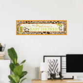 ジャングルモンキーサファリベイビーシャワーバナー ポスター (ホームオフィス)