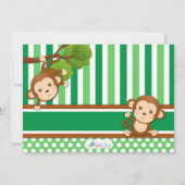 ジャングルモンキーサファリボーイファースト誕生日写真 招待状 (裏面)