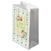 ジャングルモンキーバナナトロピカルリーフパターン スモールペーパーバッグ (正面アングル)