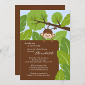 ジャングルモンキーボーイベビーシャワー招待状 招待状 (正面/裏面)