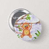 ジャングルモンキーラウンドボタン 缶バッジ (正面&裏面)