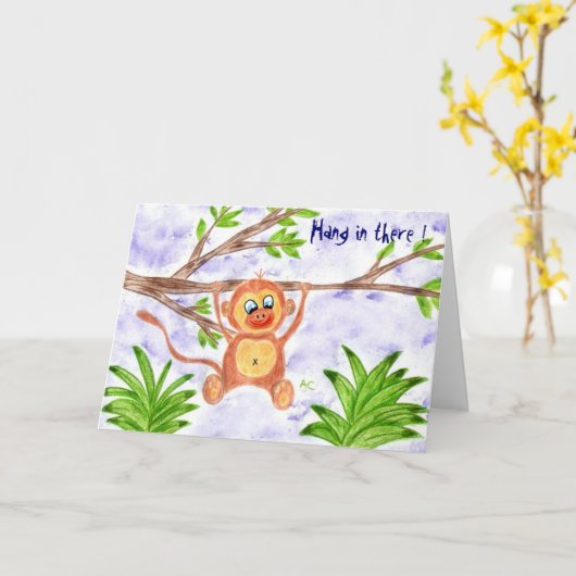 ジャングルモンキー勇気付けられるカード カード (黄色い花)