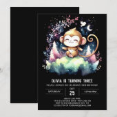 ジャングルモンキー誕生日 招待状 (正面/裏面)