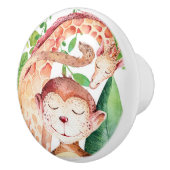 ジャングルモンキー＆キリンサファリ寝室ベビー家具 セラミックノブ (右)