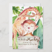 ジャングルモンキー&キリンベビーシャワー招待状 招待状 (裏面)