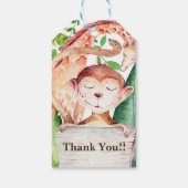 ジャングルモンキー&キリン赤ちゃんシャワーカスタムのお願い ギフトタグ (裏面)