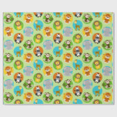 ジャングルユニセックスの動物の子供パーティー ラッピングペーパー (フラット)