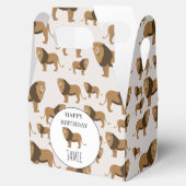 ジャングルライオパーソナライズされたンアニマルパターン誕生日 フェイバーボックス (オープン)