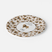 ジャングルライオパーソナライズされたンアニマルパターン誕生日 ペーパープレート (アングル)