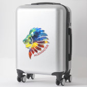 ジャングルライオンの水色の名前モノグラムのキング シール (スーツケース)