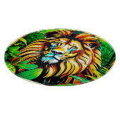 ジャングルライオンアポップ・アートのートデザイン カッティングボード (角)