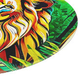 ジャングルライオンアポップ・アートのートデザイン カッティングボード (角)