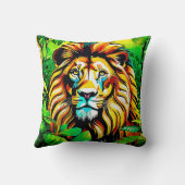 ジャングルライオンアポップ・アートのートデザイン クッション (裏面)