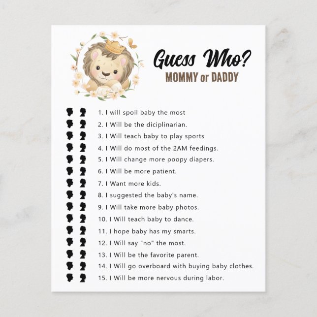 ジャングルライオンキング誰のママまたはパパのゲーム (正面)