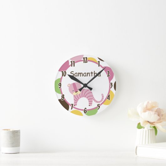 ジャングルライオンサファリパーソナライズされた時計の女王 ラウンド壁時計 (ホーム)