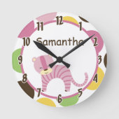 ジャングルライオンサファリパーソナライズされた時計の女王 ラウンド壁時計 (正面)