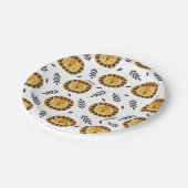 ジャングルライオンパターンキッズネーム誕生日 ペーパープレート (アングル)