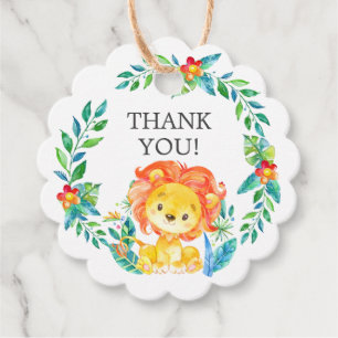 ジャングルライオンベビーシャワーお気に入りギフトラベル フェイバータグ