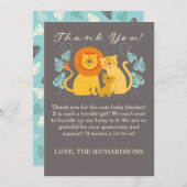 ジャングルライオンベビーシャワーサンキューカード サンキューカード (正面/裏面)