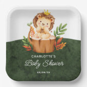 ジャングルライオンベビーシャワー紙プレート ペーパープレート (正面)