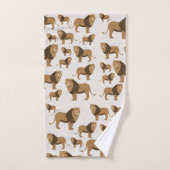 ジャングルライオン動物のパターン バスタオルセット (ハンドタオル)