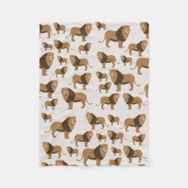 ジャングルライオン動物のパターン フリースブランケット