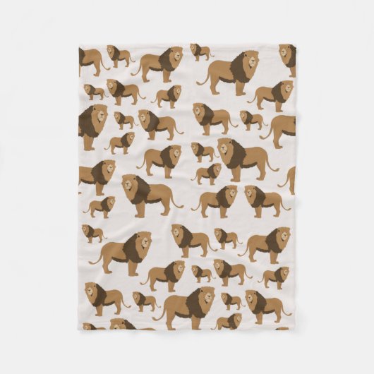 ジャングルライオン動物のパターン フリースブランケット (正面)