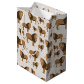ジャングルライオン動物のパターン ミディアムペーパーバッグ (裏面アングル)