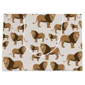 ジャングルライオン動物のパターン ラージペーパーバッグ (正面)