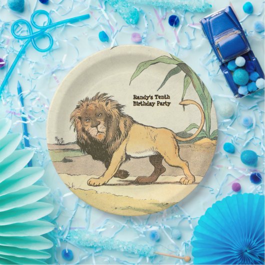 ジャングルライオン誕生パーティー ペーパープレート (パーティー)