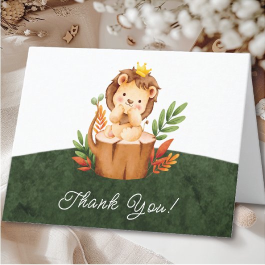 ジャングルライオン赤ちゃんシャワーありがとう サンキューカード