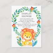 ジャングルライオン赤ちゃんシャワーギフトディスプレイシャワー エンクロージャーカード (正面)