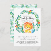 ジャングルライオン赤ちゃんシャワーベビーカード帳 エンクロージャーカード (正面/裏面)