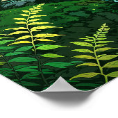 ジャングルラバイン鮮やかフォレストイラストレーションスタイル ポスター (角)