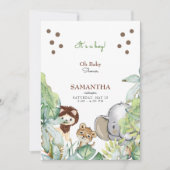 ジャングルラブ男の子ベビーシャワー招待状 招待状 (正面)