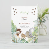 ジャングルラブ男の子ベビーシャワー招待状 招待状 (スタンド正面)