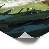 ジャングルランニングの美しいトラ絵画ギ ポスター (角)