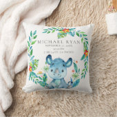 ジャングルリノベビー誕生統計ピロー クッション (ブランケット)