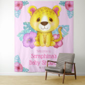 ジャングルレオパードの赤ちゃんシャワー背景 タペストリー (インサイチュ)