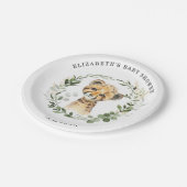 ジャングルレオパードベビーチーターグリーンリー金ゴールドシャワー ペーパープレート (アングル)