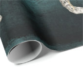 ジャングルレオパード熱帯フローラティール（緑がかった色）ブルーデクページ ラッピングペーパー (ロールコーナー)