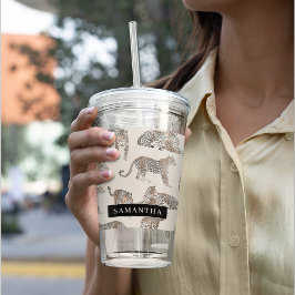 ジャングルレオパード野生動物のパターン アクリルタンブラー