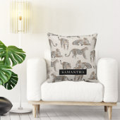 ジャングルレオパード野生動物のパターン クッション