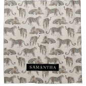 ジャングルレオパード野生動物のパターン シャワーカーテン (正面)