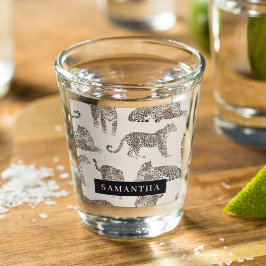 ジャングルレオパード野生動物のパターン ショットグラス
