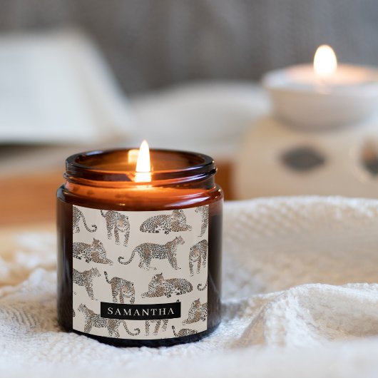 ジャングルレオパード野生動物のパターン スクエアシール