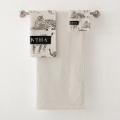 ジャングルレオパード野生動物のパターン バスタオルセット (インサイチュ)